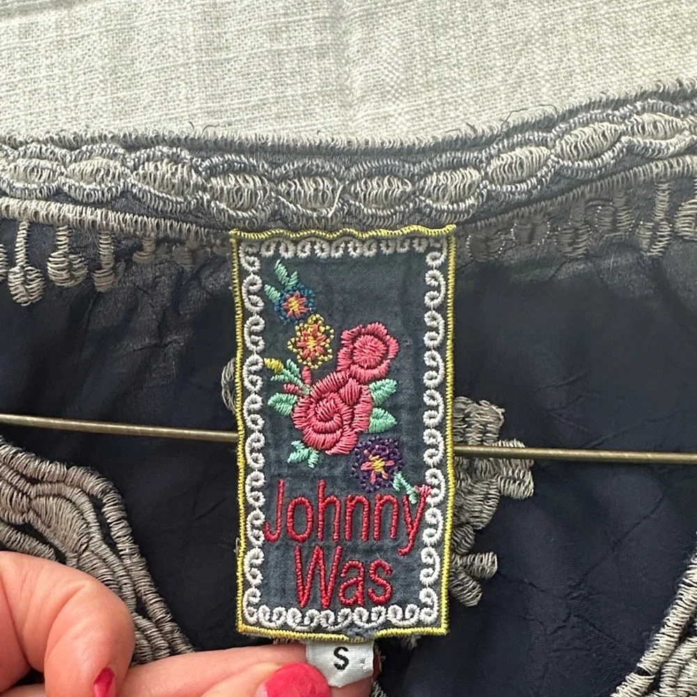 Johnny Was Blue Tunic with Gray Embroidery - Picture 5 of 5